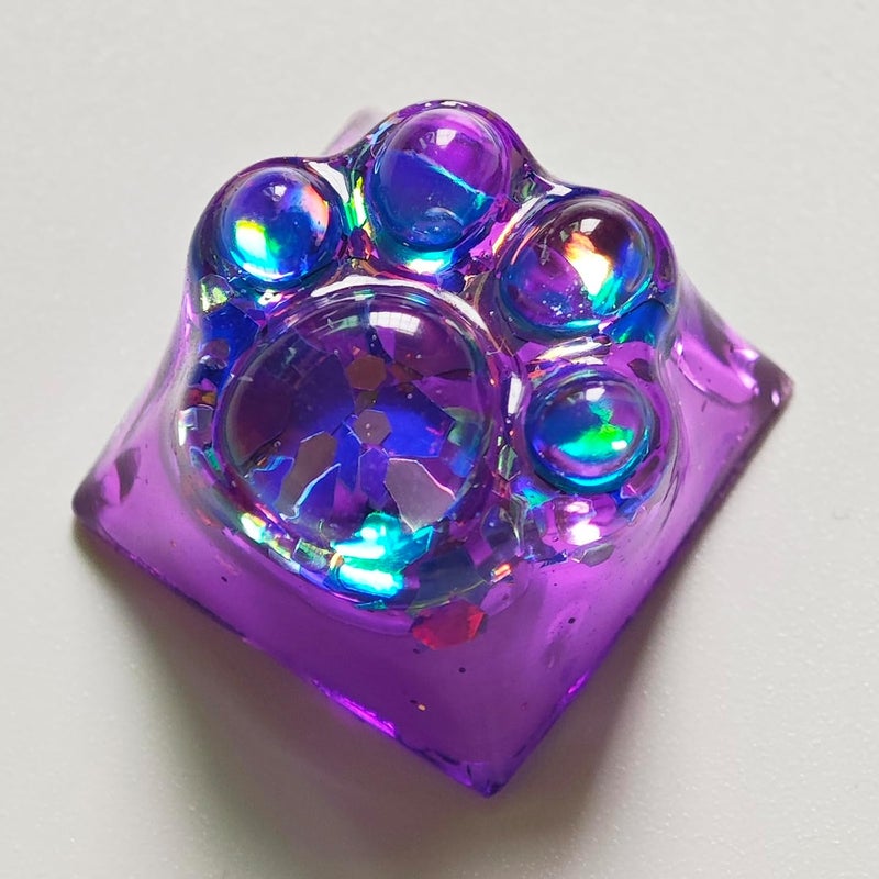 Elacgap Cat Claw Keycap Cute Drip Glue Backlight Keycaps DIY ESC Arrow Key Keycap Replacement for Cherry MX Gaming Mechanical Keyboard (Dark Purple) - Image 4